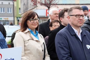 Konferencja Koalicji Wieluńskiej z udziałem posła Treli i wicewojewody Majewskiego